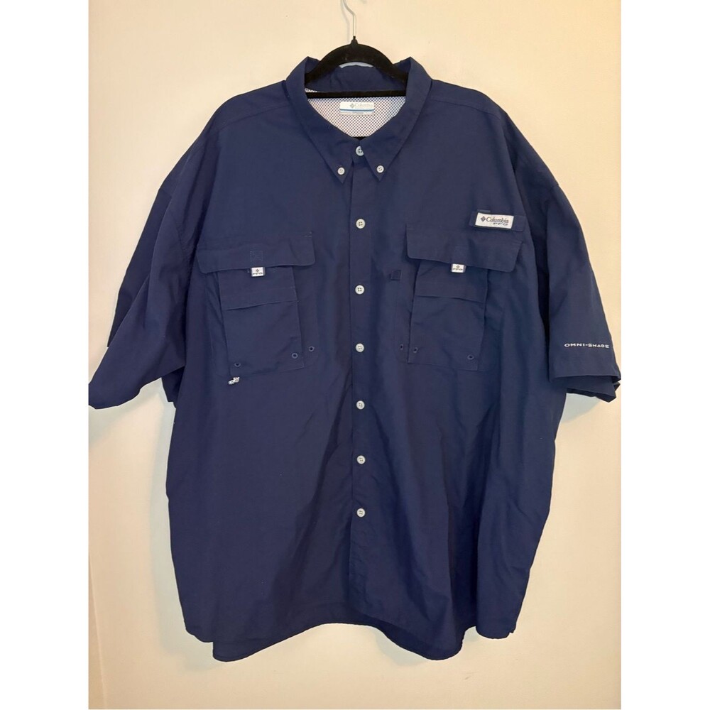 Columbia PFG Navy Fishing Shirt Omni-Shade 3X Big Tall